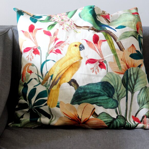 H&M Home PATTERNED‎ CUSHION Cover 20x20/50x50cm Zip Woven Floral - Picture 5 of 9